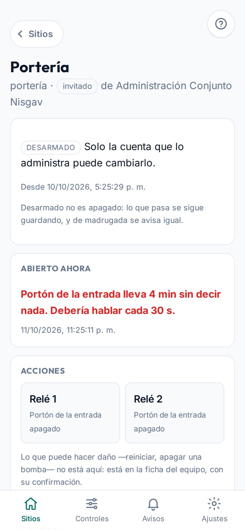 La Portería vista por Marta: solo la administración la arma, y ella puede manejar el portón