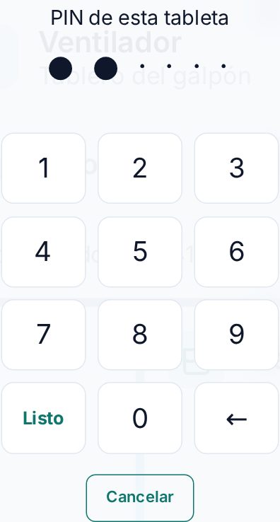 El teclado del PIN, con sus seis huecos y el botón Listo